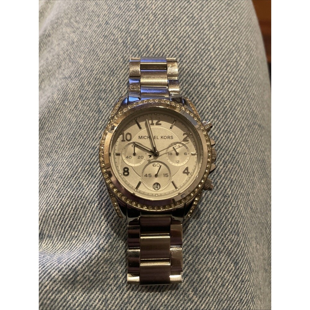 Michael Kors Silver Blair Glitz Chrono SS Quartz Women's Watch MK5165